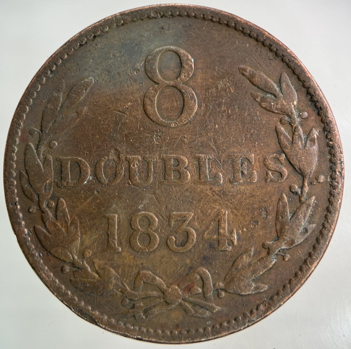 1834 Guernsey 8 Doubles Coin | Collectable Grade