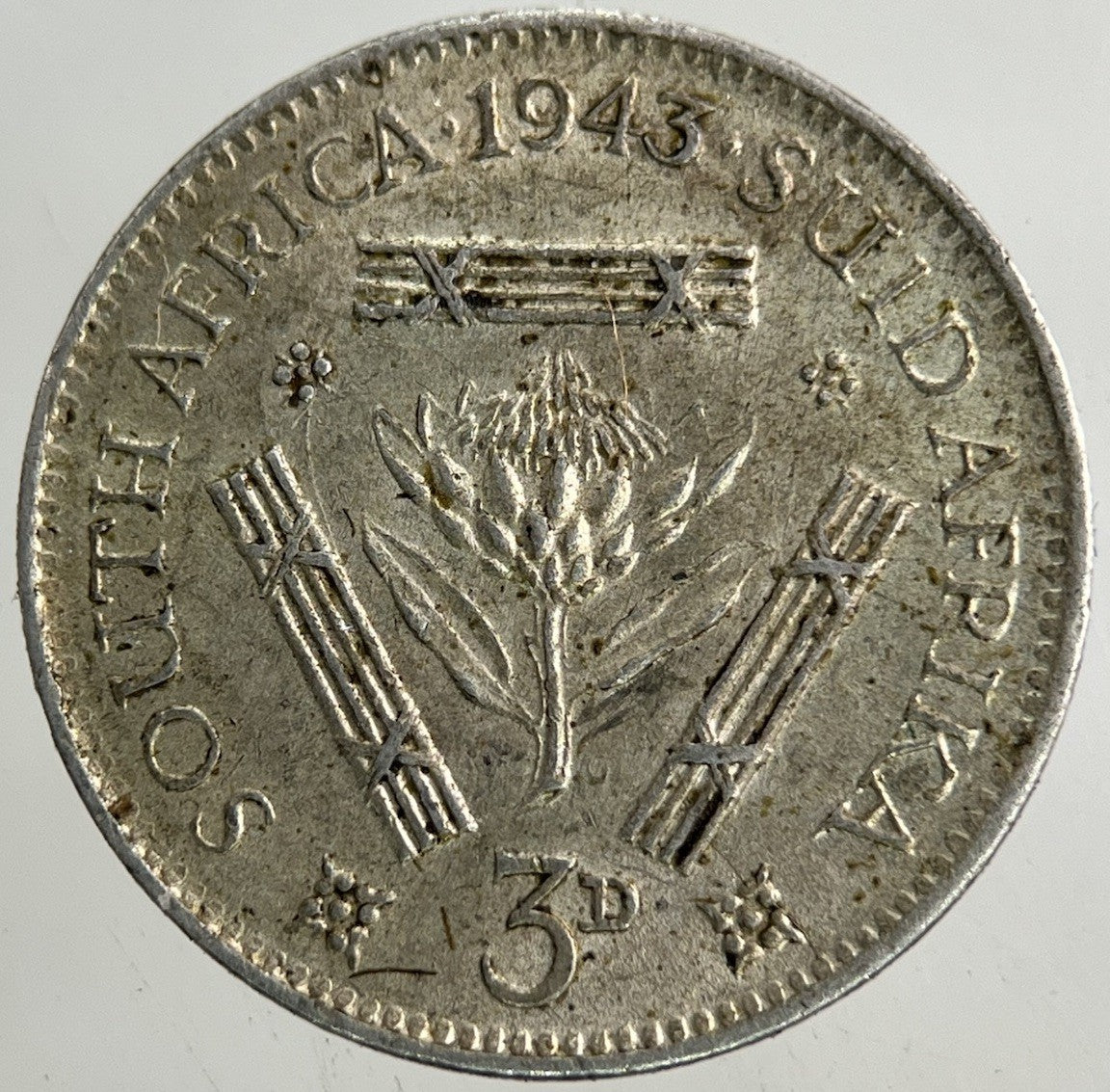 1943 South Africa Threepence Silver Coin | Very High Grade