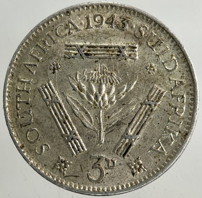 1943 South Africa Threepence Silver Coin | Very High Grade