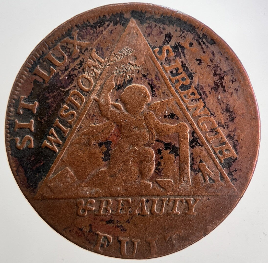 1790 Middlesex Freemasons Cupid Half - Penny Token Coin | Collectable Grade