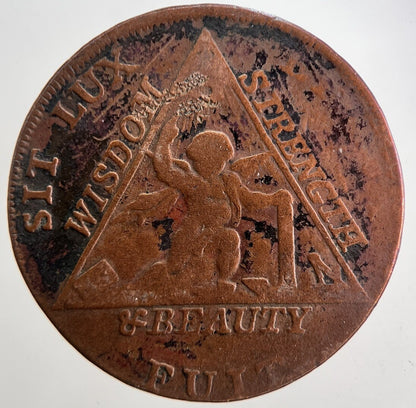 1790 Middlesex Freemasons Cupid Half - Penny Token Coin | Collectable Grade