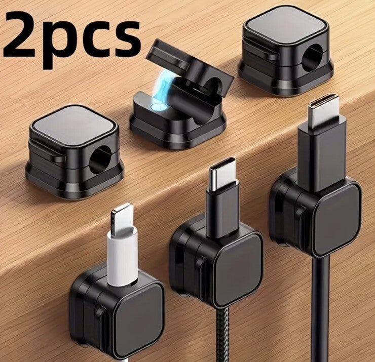2 x Magnetic Charger Cable Holders Phone Tablet iPad iPhone Samsung - UK Stock
