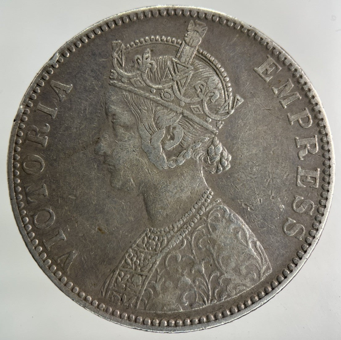 1893 India One Rupee Silver Coin | Very High Grade