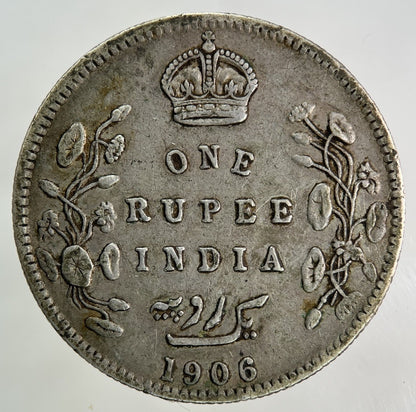 1906 India One 1 Rupee Silver Coin | Very High Grade
