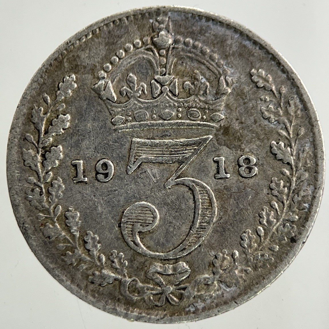 1918 George V Threepence Silver Coin | Very High Grade