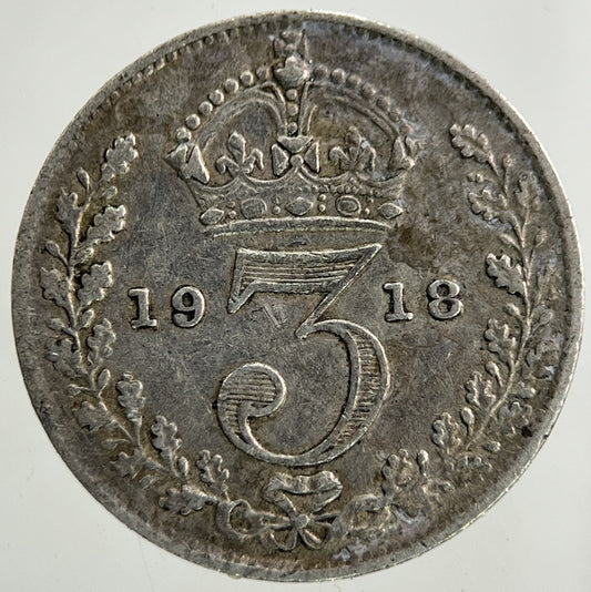 1918 George V Threepence Silver Coin | Very High Grade
