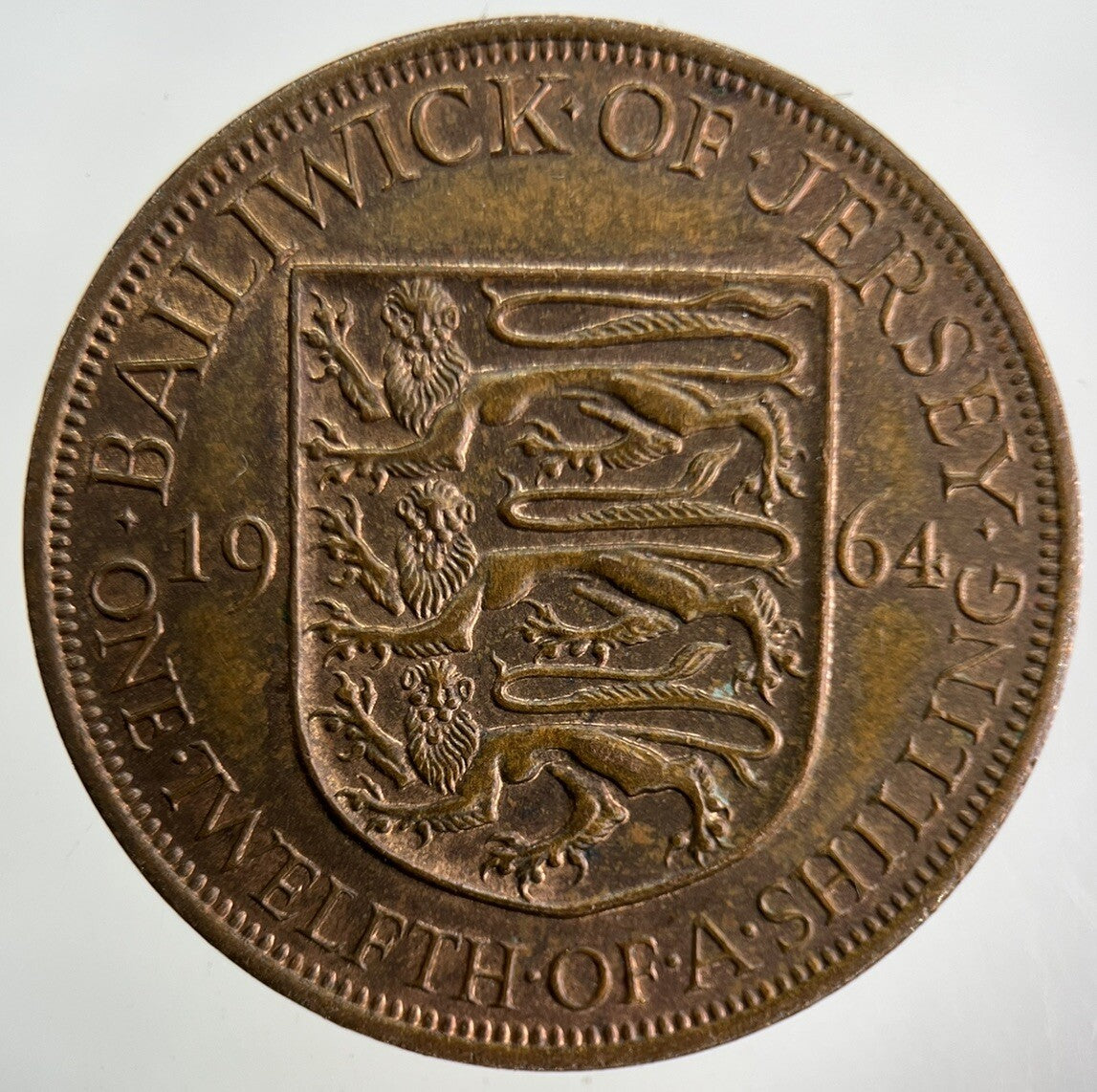 1964 Jersey 1/12 One Twelfth Of A Shilling Coin | Fine Collectable Grade