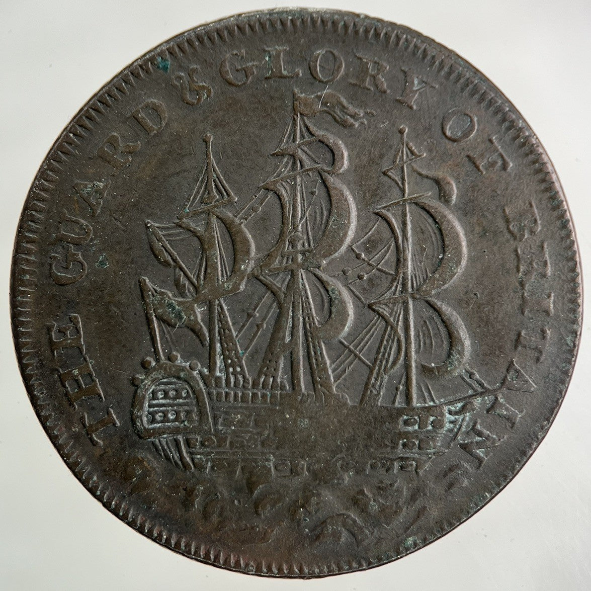 1792 Middlesex Guard & Glory Of Britain Half - Penny Coin | Fine Collectable Grade