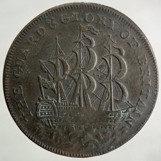 1792 Middlesex Guard & Glory Of Britain Half - Penny Coin | Fine Collectable Grade