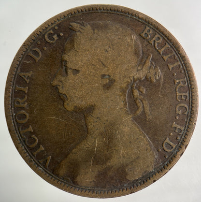 1891 Victoria One Penny Coin | Collectable Grade