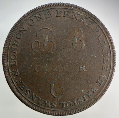 1811 Virtue Et Industria One Penny London Token Coin | Collectable Grade