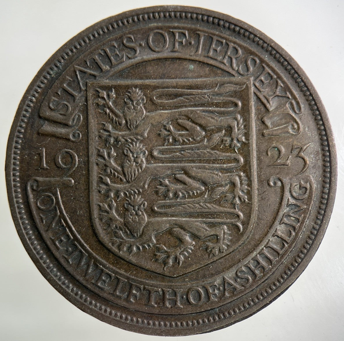 1923 Jersey One Twelfth Of A Shilling 1/12th Coin | Fine Collectable Grade
