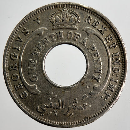 1931 British West Africa 1/10th Penny Coin | Fine Collectable Grade | a2534