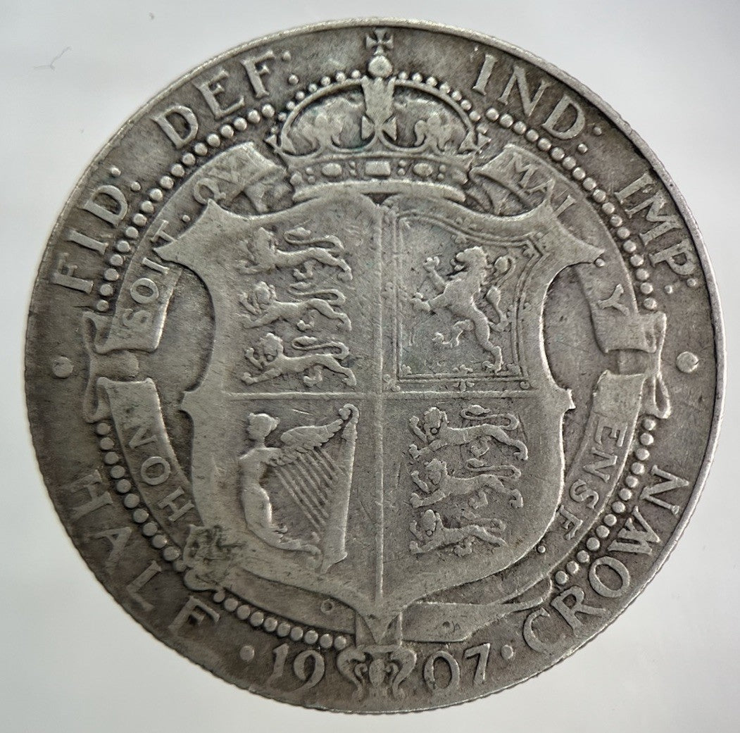 1907 Edward VII Half - Crown Silver Coin | Fine Collectable Grade