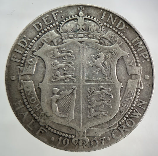 1907 Edward VII Half - Crown Silver Coin | Fine Collectable Grade