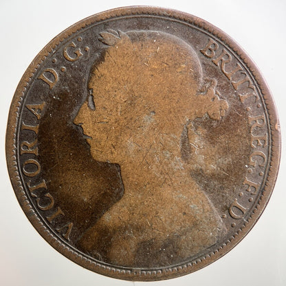1893 Victoria One Penny Coin | Fair Grade | a2749
