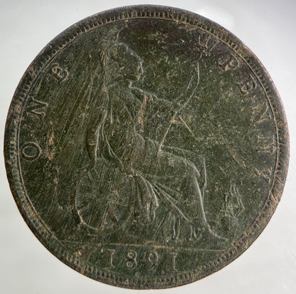 1891 Victoria One Penny Coin | Fine Collectable Grade