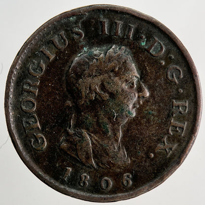 1806 George 3rd III Farthing Coin | Very High Grade | a9723