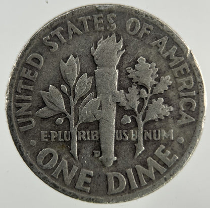 1952 - D US USA Roosevelt Dime Silver Coin | Collectable Grade