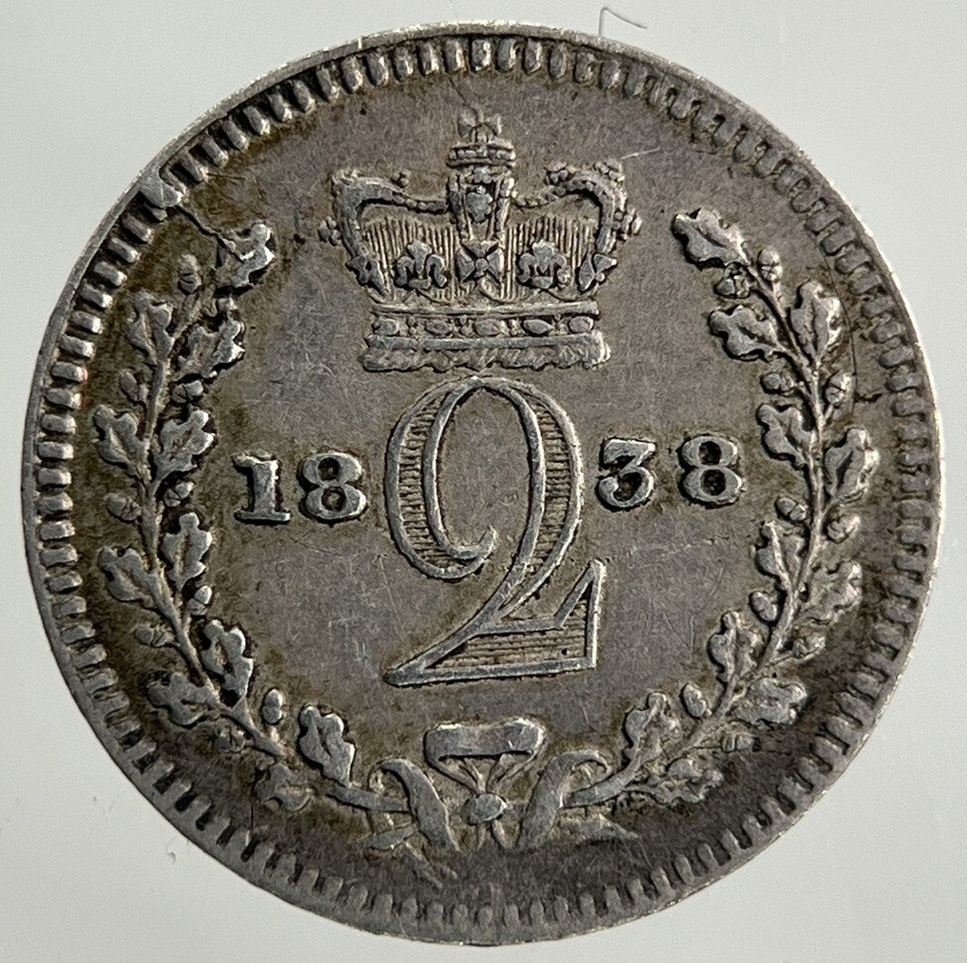 1838 Victoria Maundy Two - Pence Silver Coin | Very High Grade