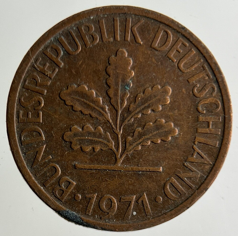 1971 Germany 1 Pfennig Coin | Fine Collectable Grade