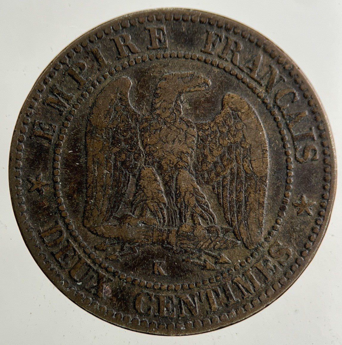 1862 France Deux 2 Centimes Coin | Fine Collectable Grade