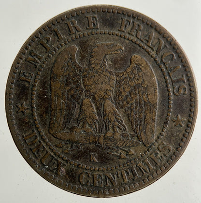 1862 France Deux 2 Centimes Coin | Fine Collectable Grade