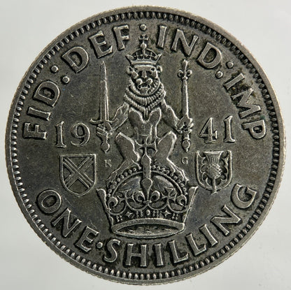 1941 George VI Shilling Silver Coin | Fine Collectable Grade
