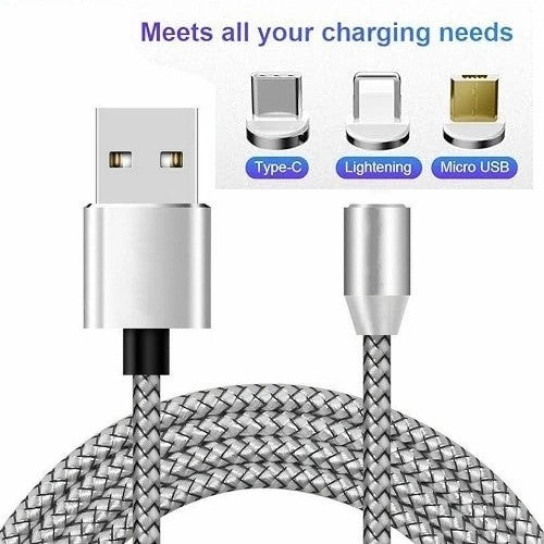 3 in 1 Magnetic USB Cable Charging Cable Multi Charger iPhone Lightening Type C