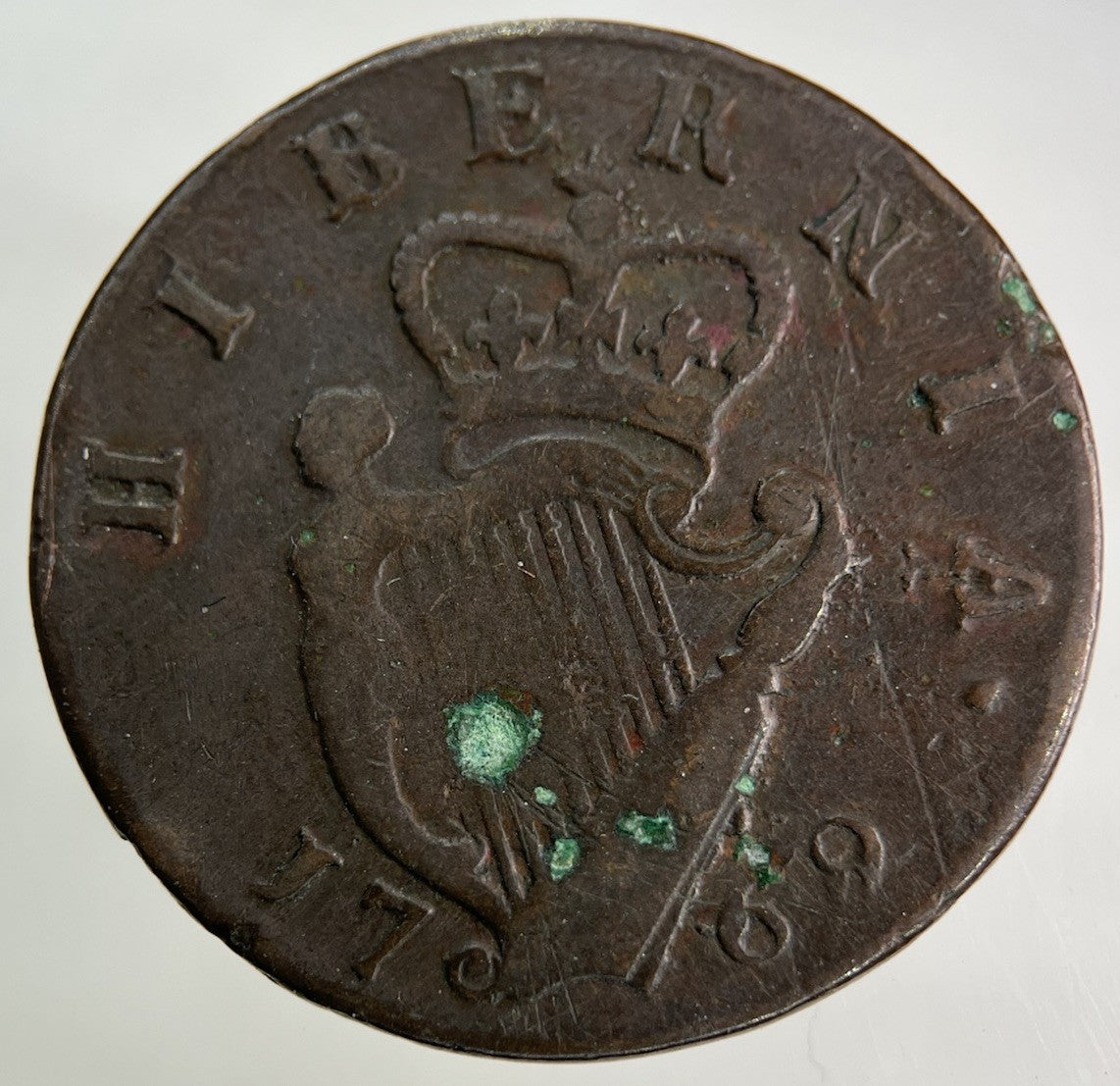 1769 Irish Half - Penny Coin | Fine Collectable Grade