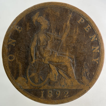 1892 Victoria One Penny Coin | Collectable Grade