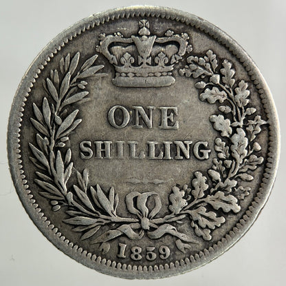 1859 Victoria Shilling Silver Coin | Fine Collectable Grade