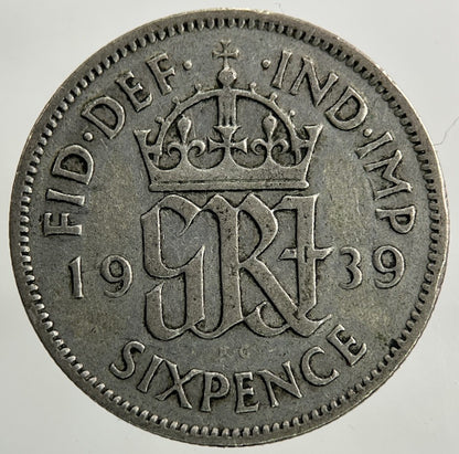 1939 George VI Sixpence Silver Coin | Collectable Grade