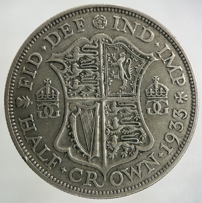 1933 George V Half - Crown Silver Coin | Fine Collectable Grade
