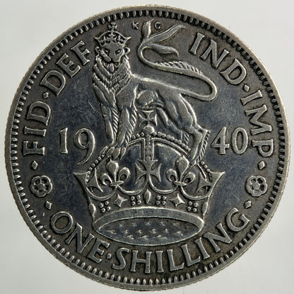1940 George VI Shilling Silver Coin | Fine Collectable Grade