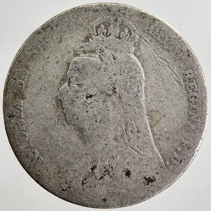 1890 Victoria Shilling Silver Coin | Fair Grade | a8647