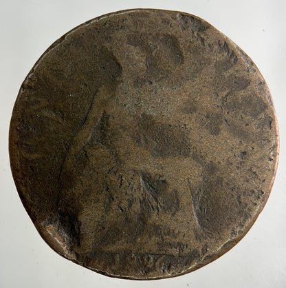 1896 Victoria One Penny Coin | Worn Grade