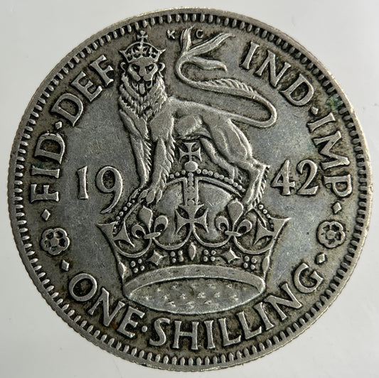 1942 George VI Shilling Silver Coin | Fine Collectable Grade