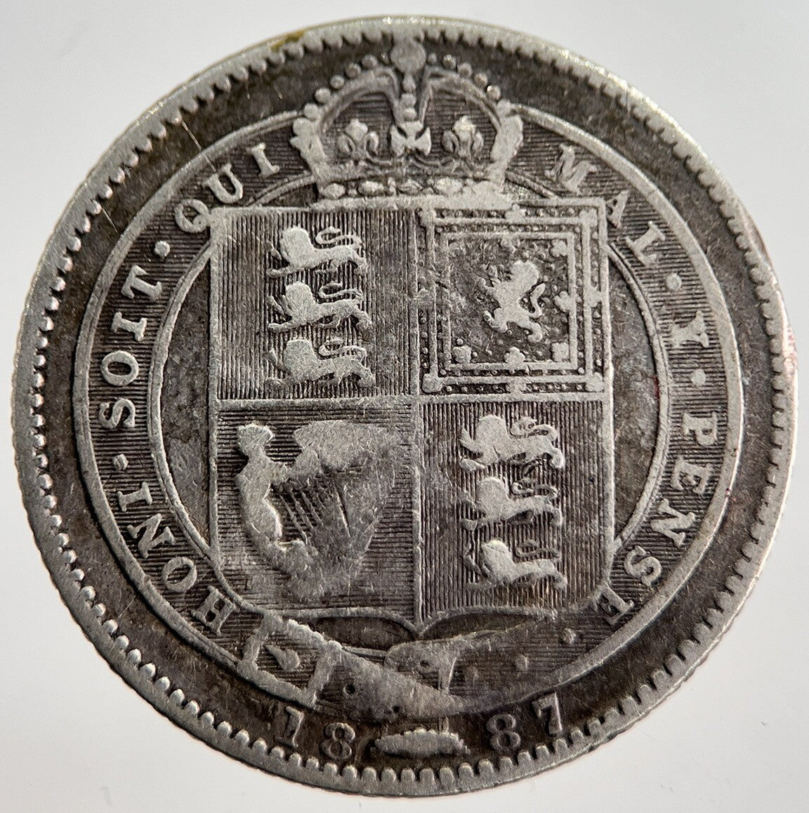 1887 Victoria Shilling Silver Coin | Collectable Grade | a8662
