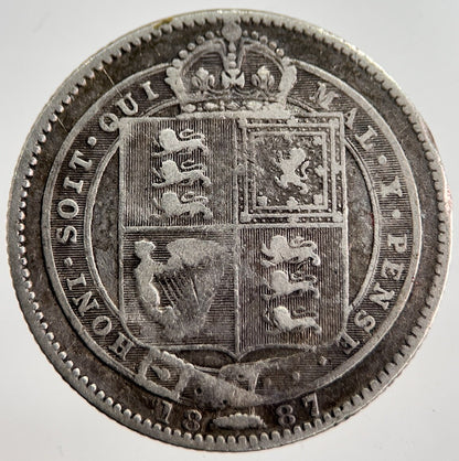 1887 Victoria Shilling Silver Coin | Collectable Grade | a8662