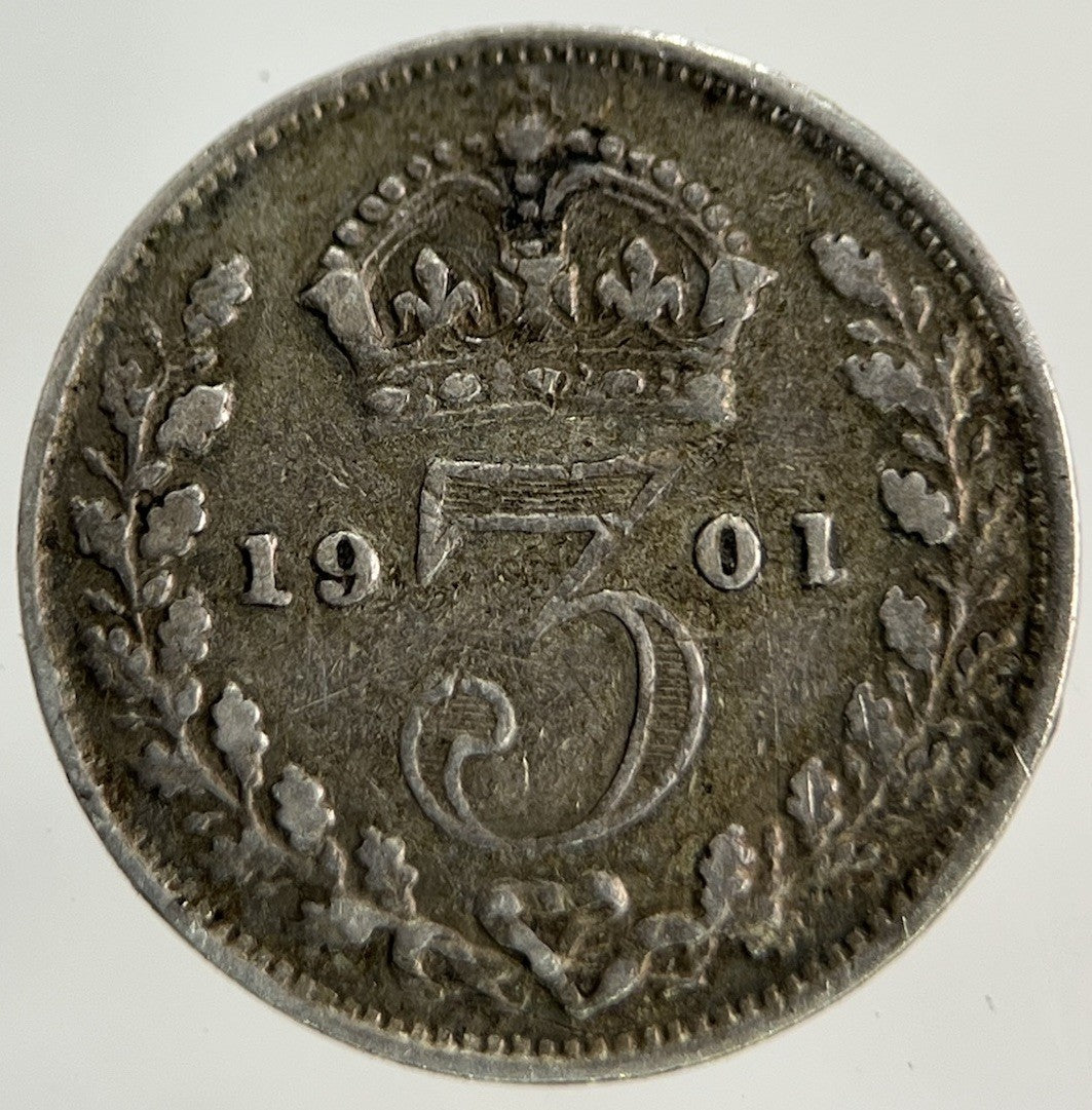 1901 Victoria Threepence Silver Coin | Fine Collectable Grade