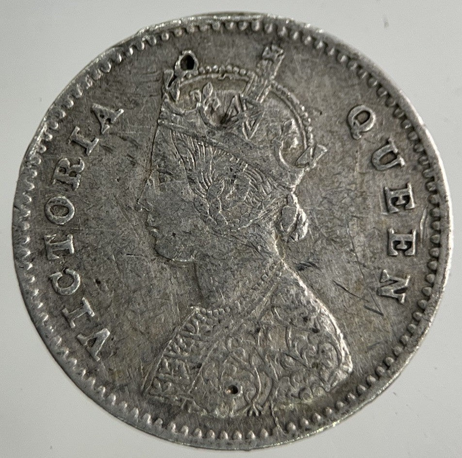 1862 India 2 Annas Silver Coin | Fine Collectable Grade
