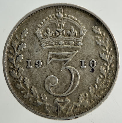 1910 Edward VII Threepence Silver Coin | Very High Grade