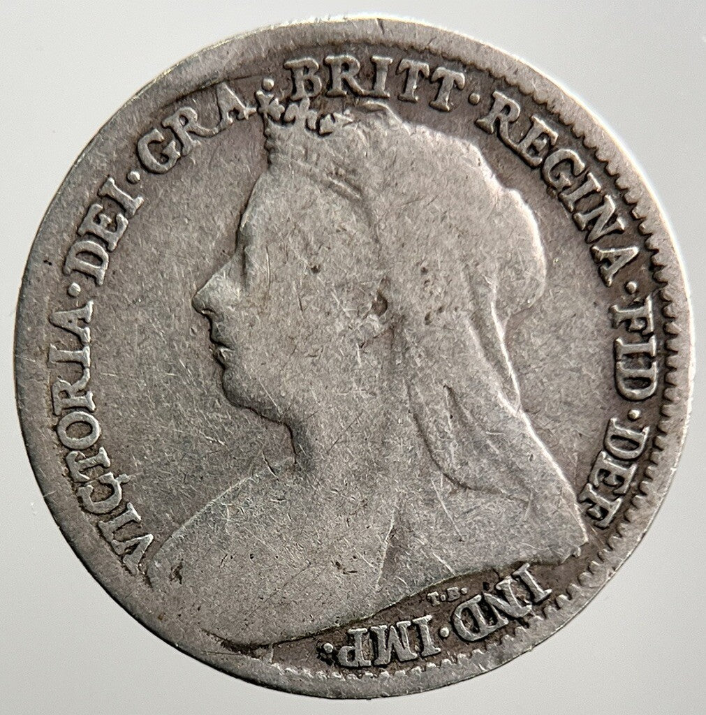 1897 Veiled Head Victoria Threepence Silver Coin | Collectable Grade | a2730