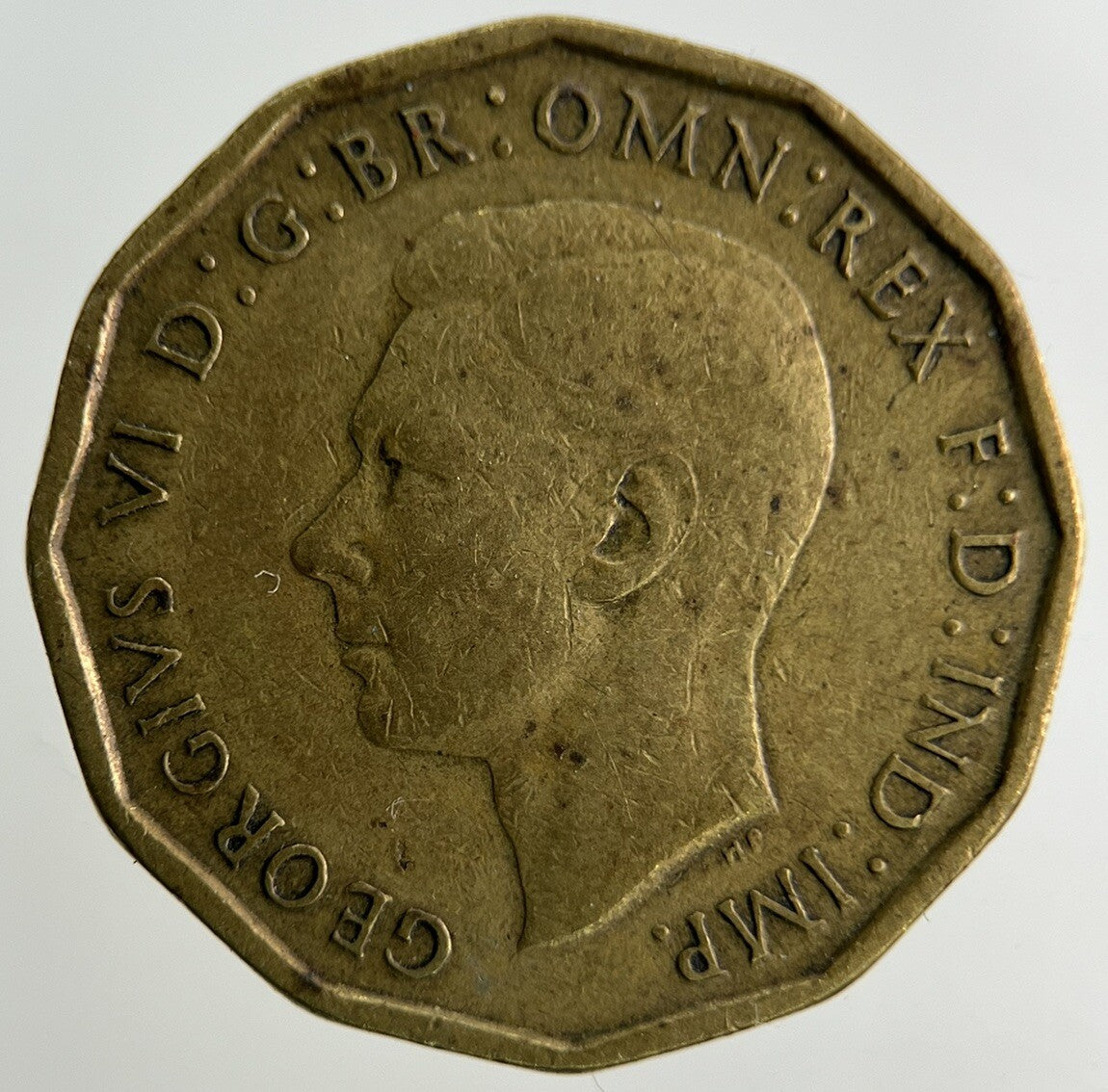 1945 George VI Brass Threepence Coin | Fine Collectable Grade
