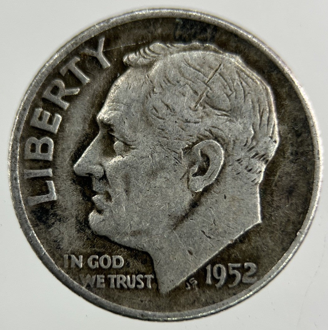 1952 - D US USA Roosevelt Dime Silver Coin | Collectable Grade
