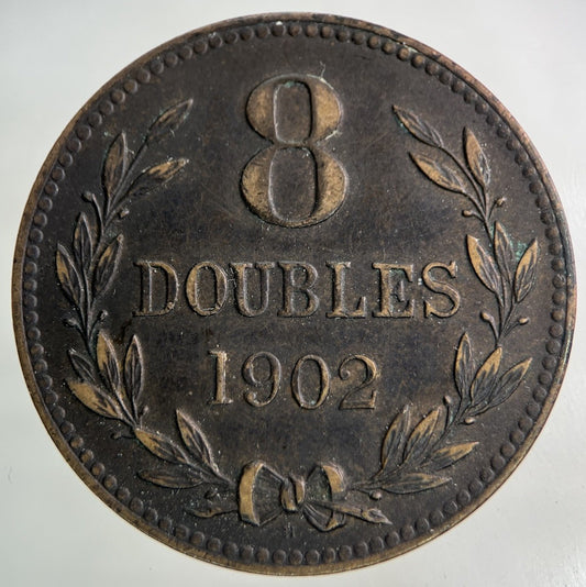 1902 Guernsey 8 Doubles Coin | Collectable Grade