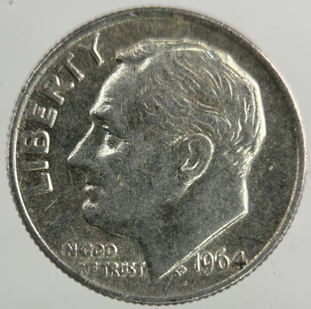 1964 US USA Roosevelt Dime Silver Coin | Fine Collectable Grade