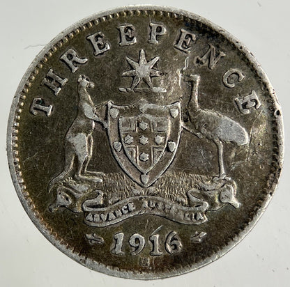 1916 - M Australia Threepence Silver Coin | Collectable Grade