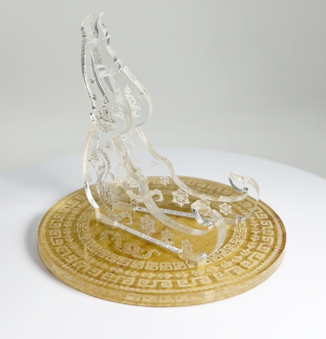 Clear Dragon 1oz Silver or Gold Coins / Amulet / Medal Display Stand